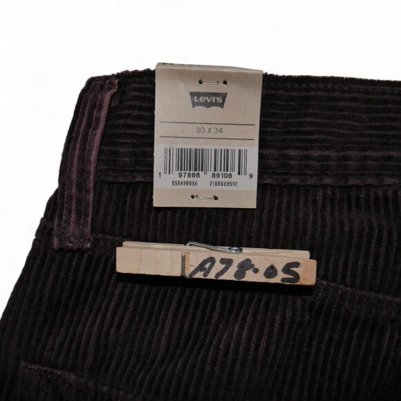 Levis 568 Loose Fit Corduroy Carpenter Pants Mens 30x34 Brown Y2K Skater Utility - Picture 9 of 14